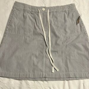 Super cute Talbots blue and white stripe cotton seersucker skirt size 10